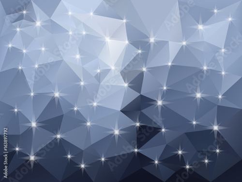 vector abstract irregular polygon background with a triangle pattern in dark bnow blue color with reflection