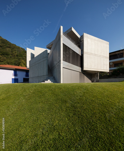 Modern architecture surrounded by green