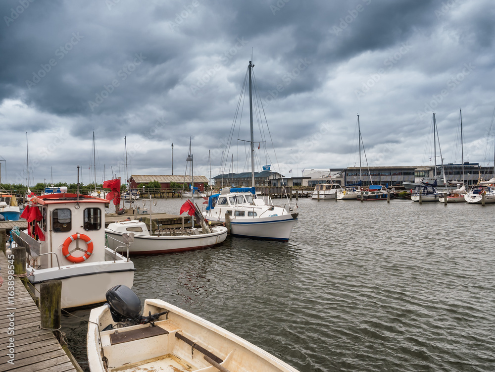 Fototapeta premium Ringkobing harbor in Jutland, Denmark