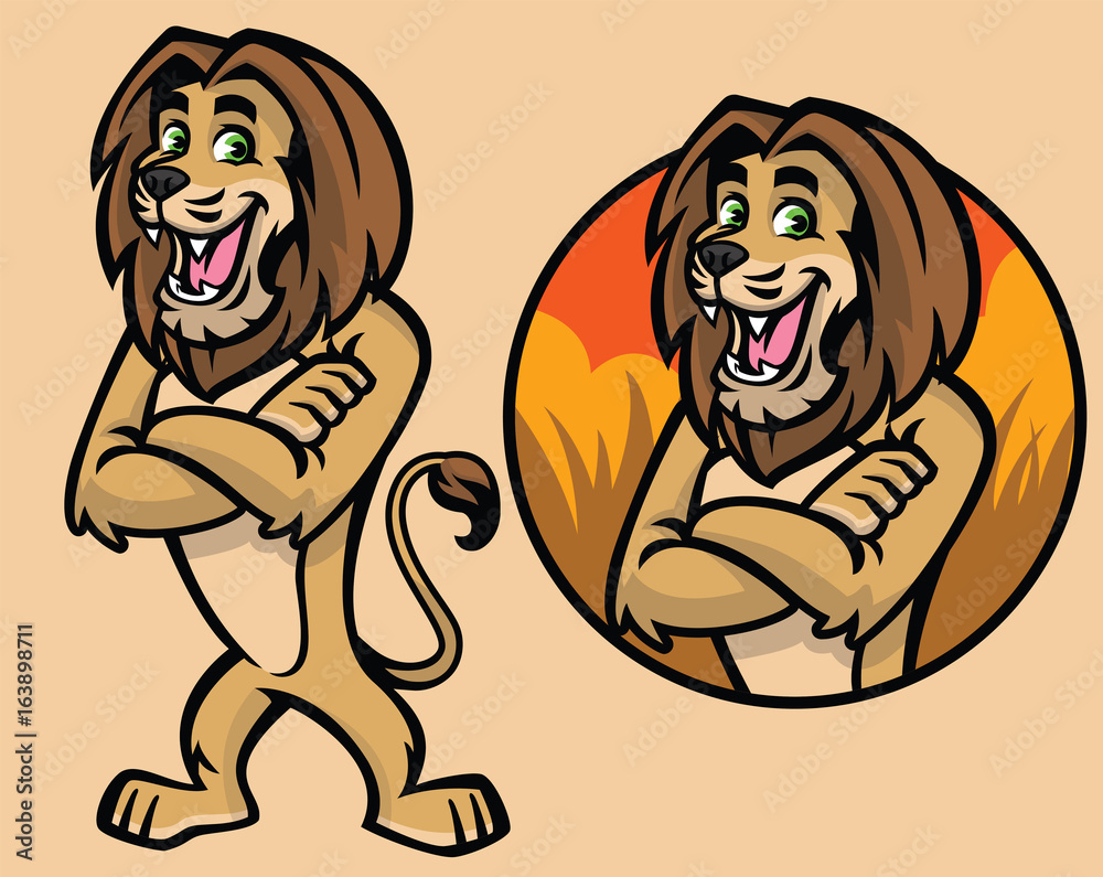 Obraz premium set of cartoon lion character