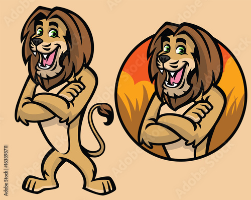 set of cartoon lion character