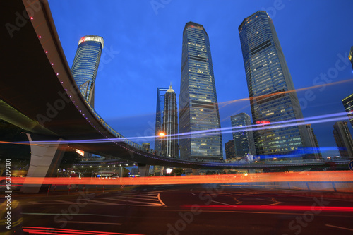 Night at lujiazui financial center in Shanghai  China