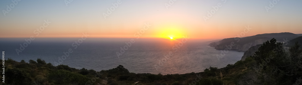 Sunset panorama in the mountains