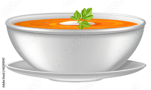 Pumpkin soup. Vector illustration.
