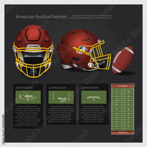 American football helmet with team plan vector illustration