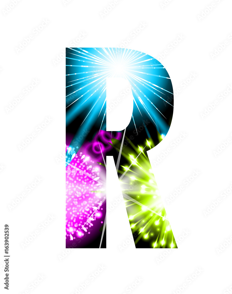 Sparkler firework letter isolated on white background. Vector design ...