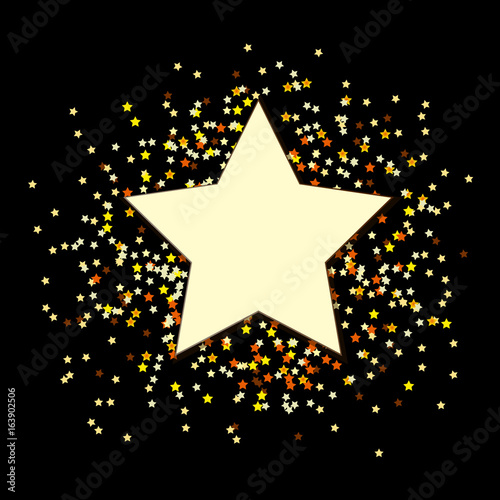 Decorative background with confetti from stars