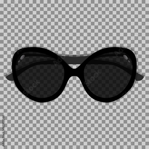 Black sunglasses on a transparent background