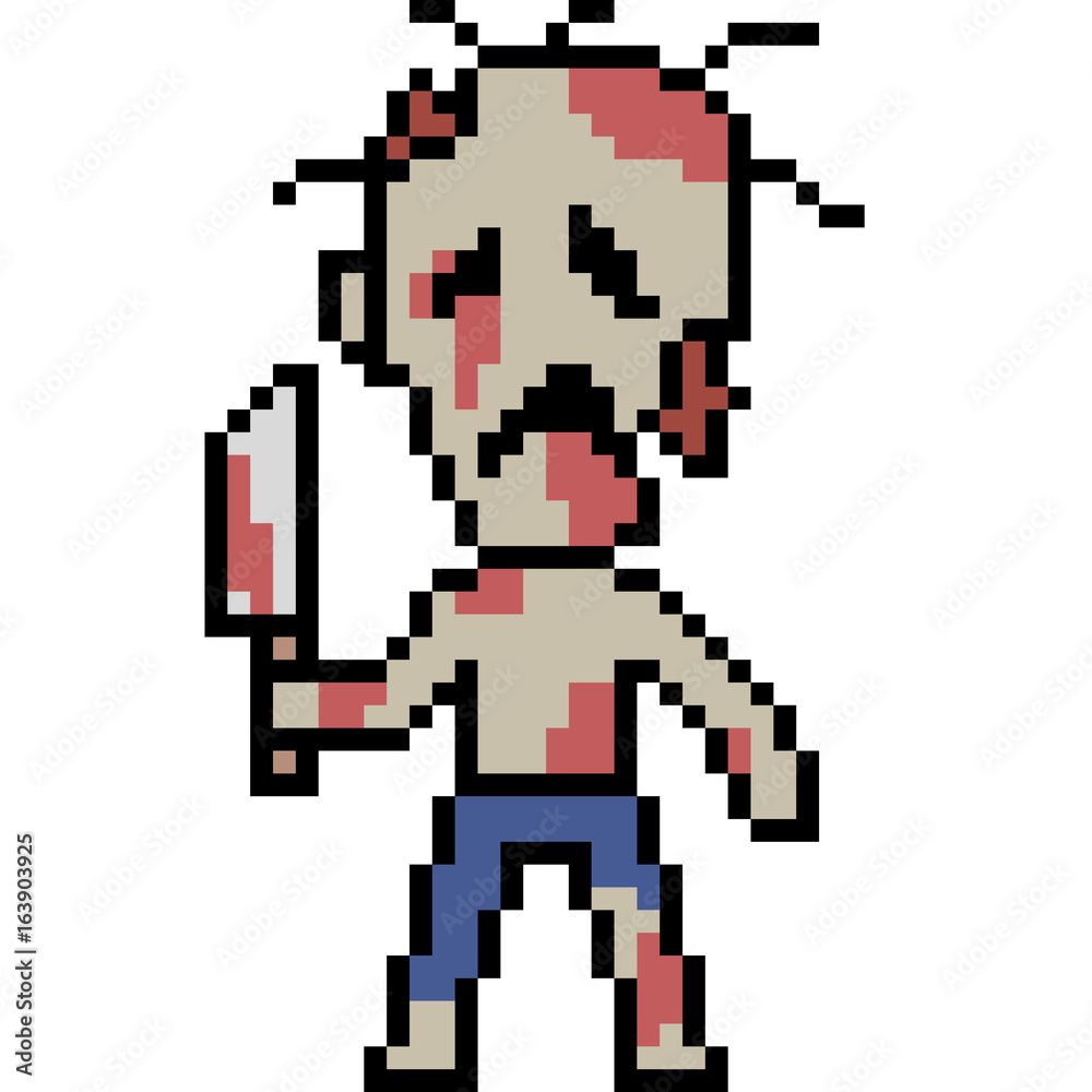 vector pixel art zombie