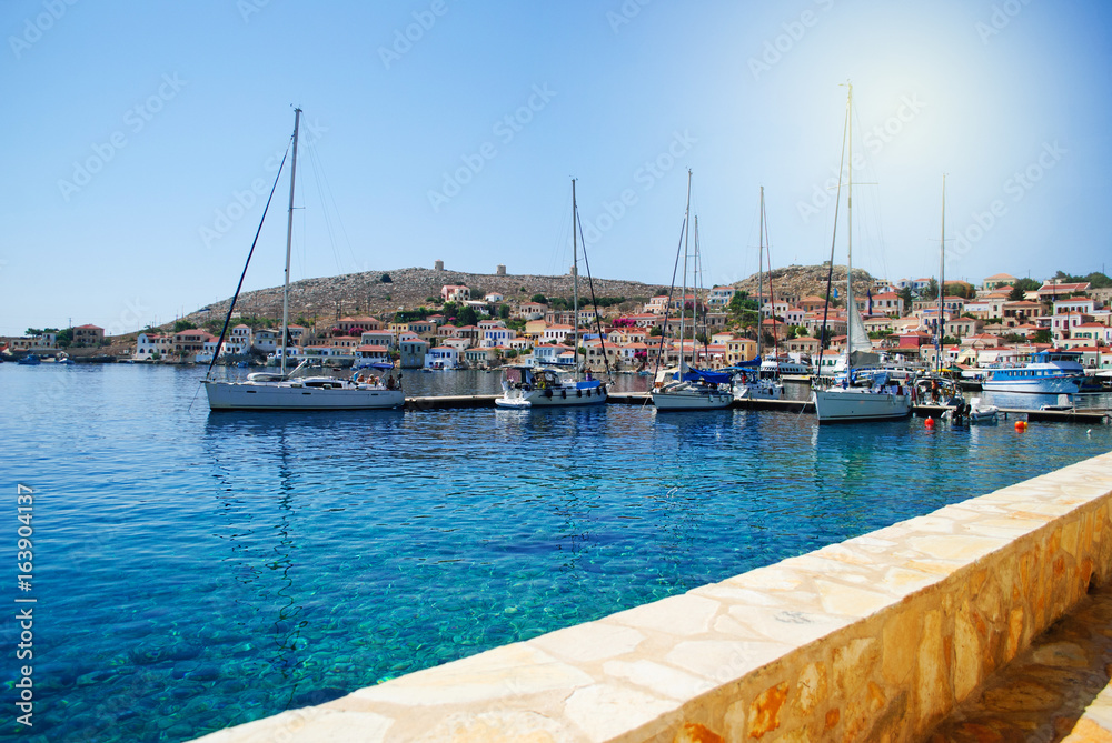 Sea port on the island of Halki