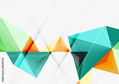 Triangular low poly vector a4 size geometric abstract template