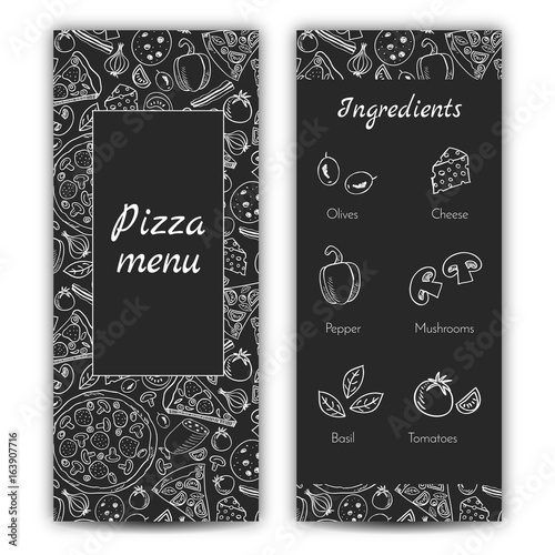 Pizza menu doodle style