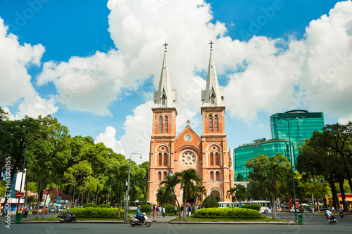 Notre-Dame Cathedral in Ho Chi Minh City, Vietnam in a sunny day.