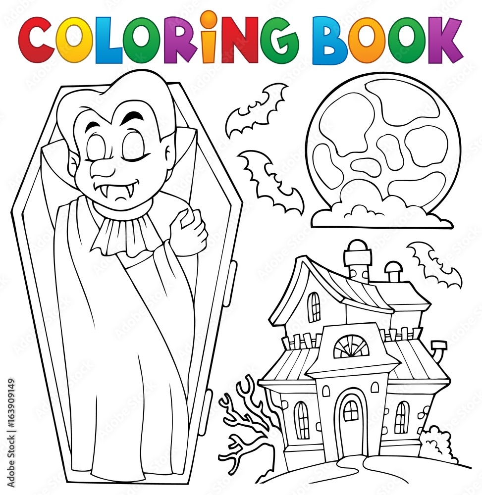 Coloring book vampire theme 3