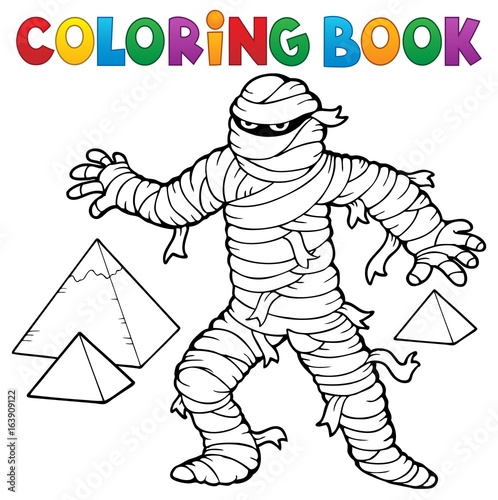 Coloring book ancient mummy