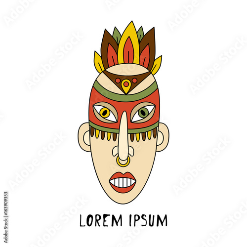 African mask vector illustration