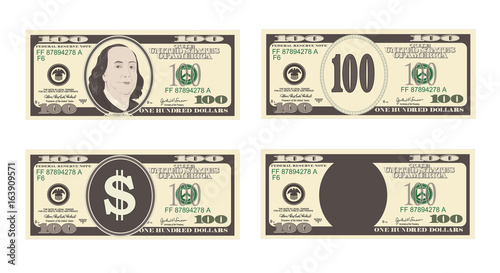 100 Dollars Banknote. 