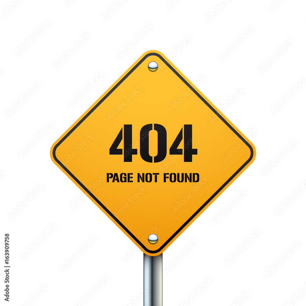 404 error sign, page not found, isolated on white