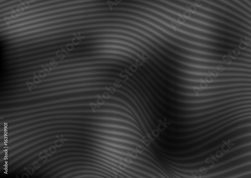 Abstract black 3d waves and lines pattern