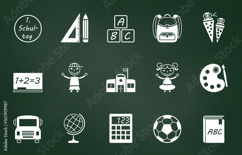Einschulung / Schule Iconset - Tafel