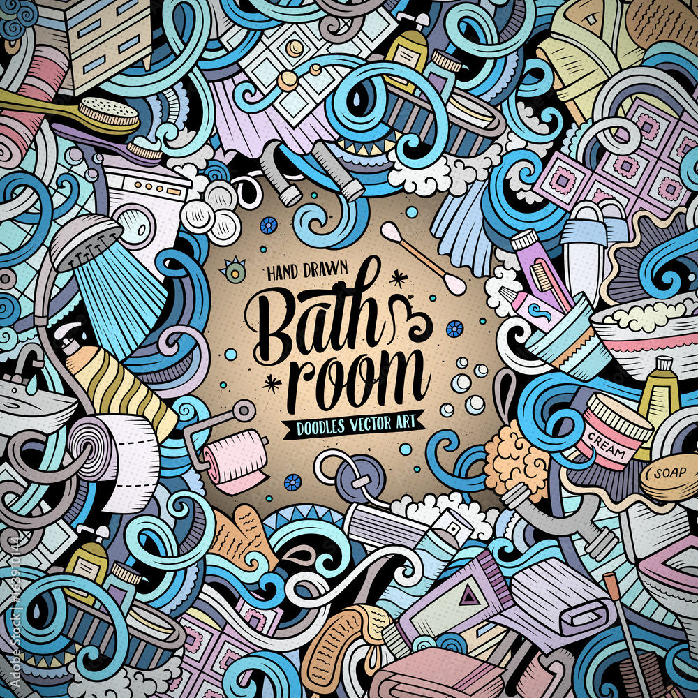 Cartoon doodles Bathroom frame Cartoon doodles Bathroom frame