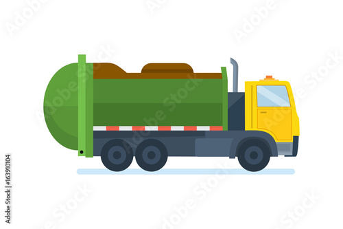 Garbage truck. Residential and commercial solid waste collection and transportation.