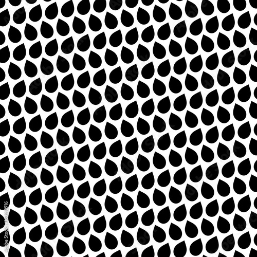 Retro Seamless Pattern Raindrops Diagonal Black/White