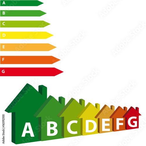 Energy efficience label isolated on white background