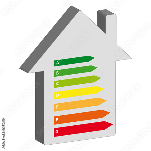 Energy efficience label isolated on white background