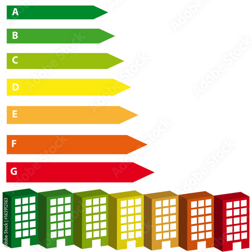 Energy efficience label isolated on white background