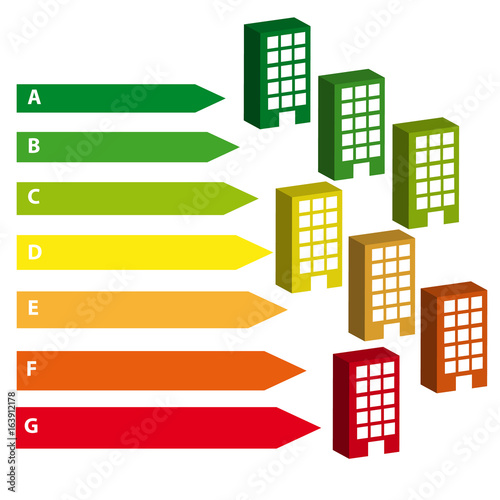 Energy efficience label isolated on white background