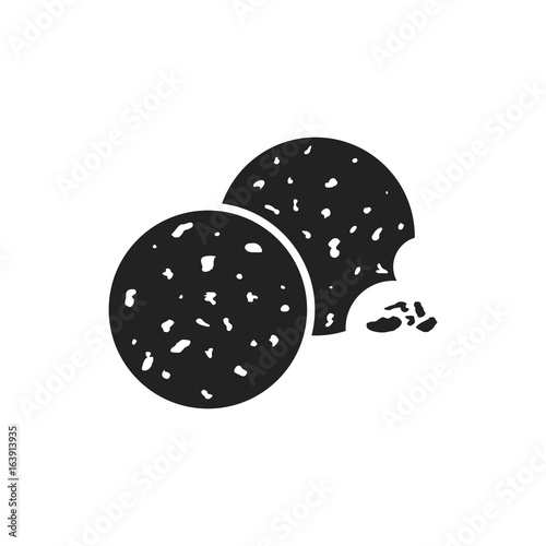 Cookie flat vector icon. Chip biscuit illustration. Dessert food pictogram.