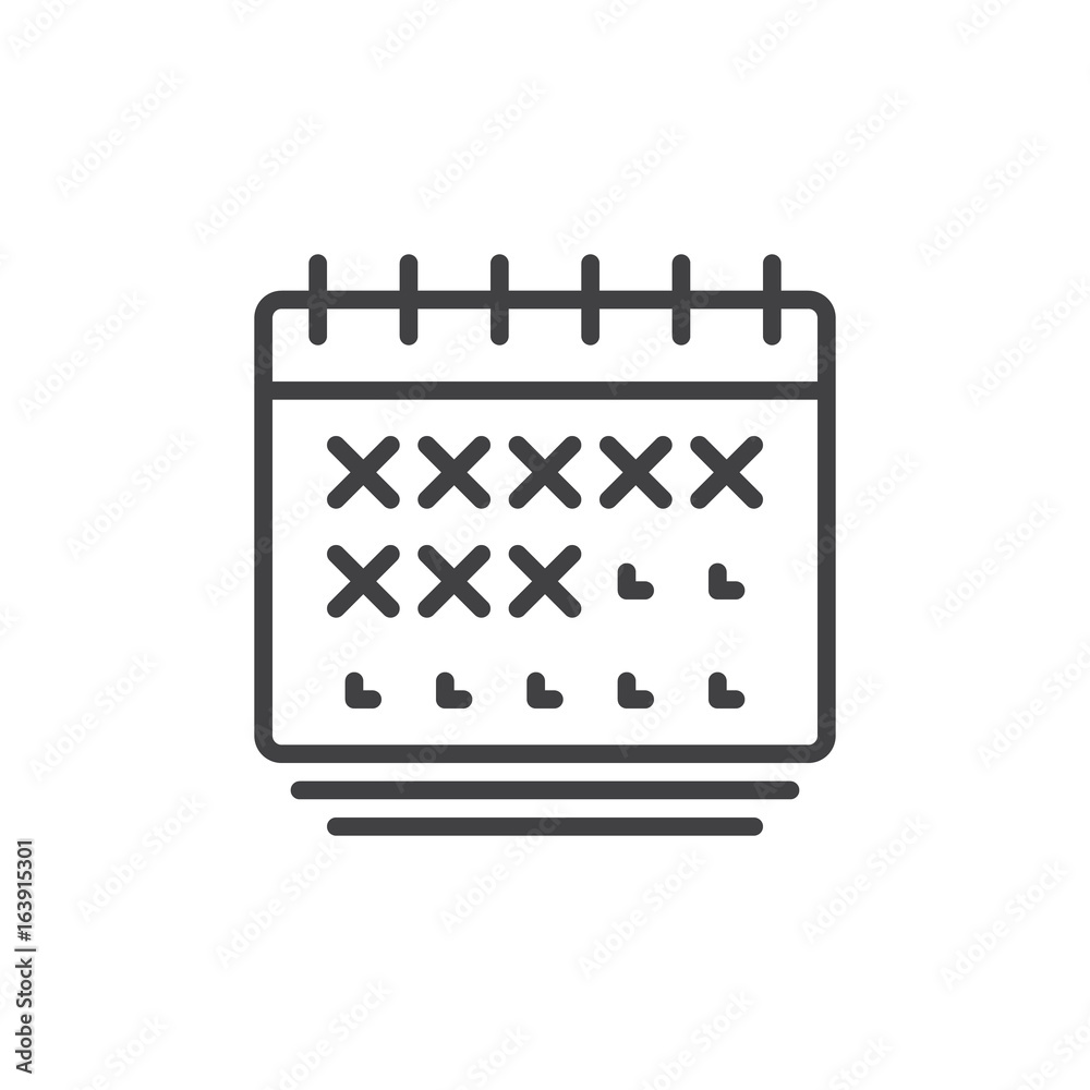 Calendar line icon, outline vector sign, linear style pictogram isolated on white. Symbol, logo illustration. Editable stroke. Pixel perfect graphics Calendar line icon, outline vector sign, linear style pictogram isolated on white. Symbol, logo illustration. Editable stroke. Pixel perfect graphics