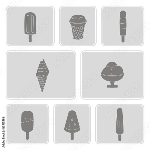  icons set with ice cream for your design