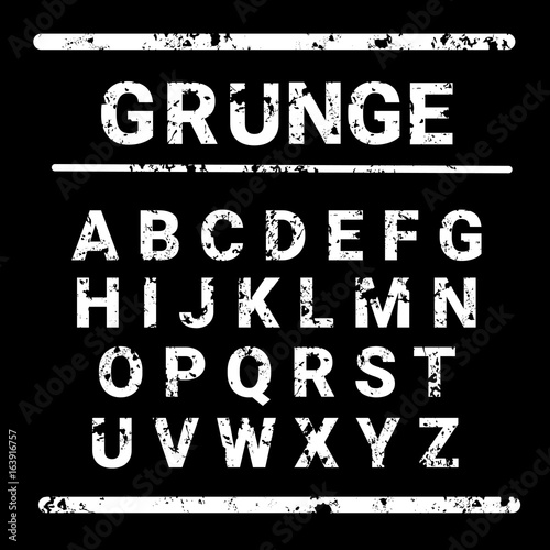 Alphabet Grunge Letters Collection Text Lettering set