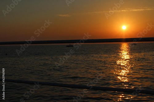 sunset on the beach, romantic time, lovelu sky, ocean, dusk, clouds, romantic, lovely , bridge, colors,  © Sylwia