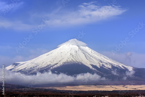 View of Mt. Fuji , Japan.Mt. Fuji is commonly called as Fuji-san, Fujisan, Fuji mountain. Fuji mountain is one of the well known symbol of Japan.