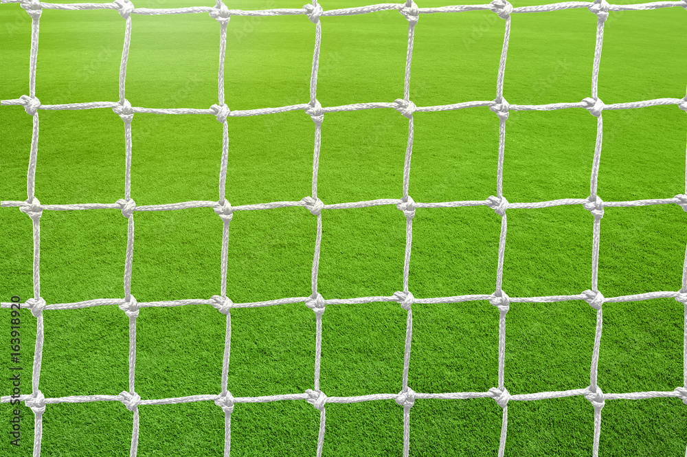 close up soccer goal use as background