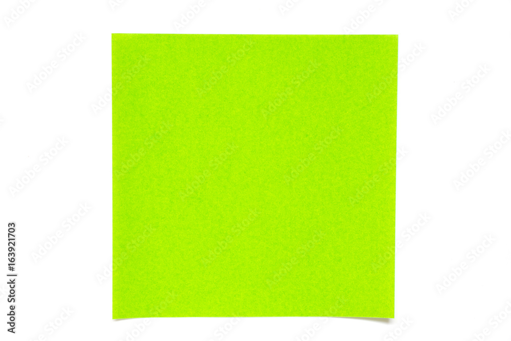 Light green color paper sheet on white background used for decoration or design element Light green color paper sheet on white background used for decoration or design element