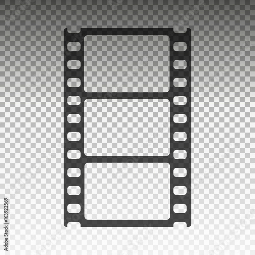 The film strip isolated on transparent background. symbol. Flat design. Stock - Vector illustration