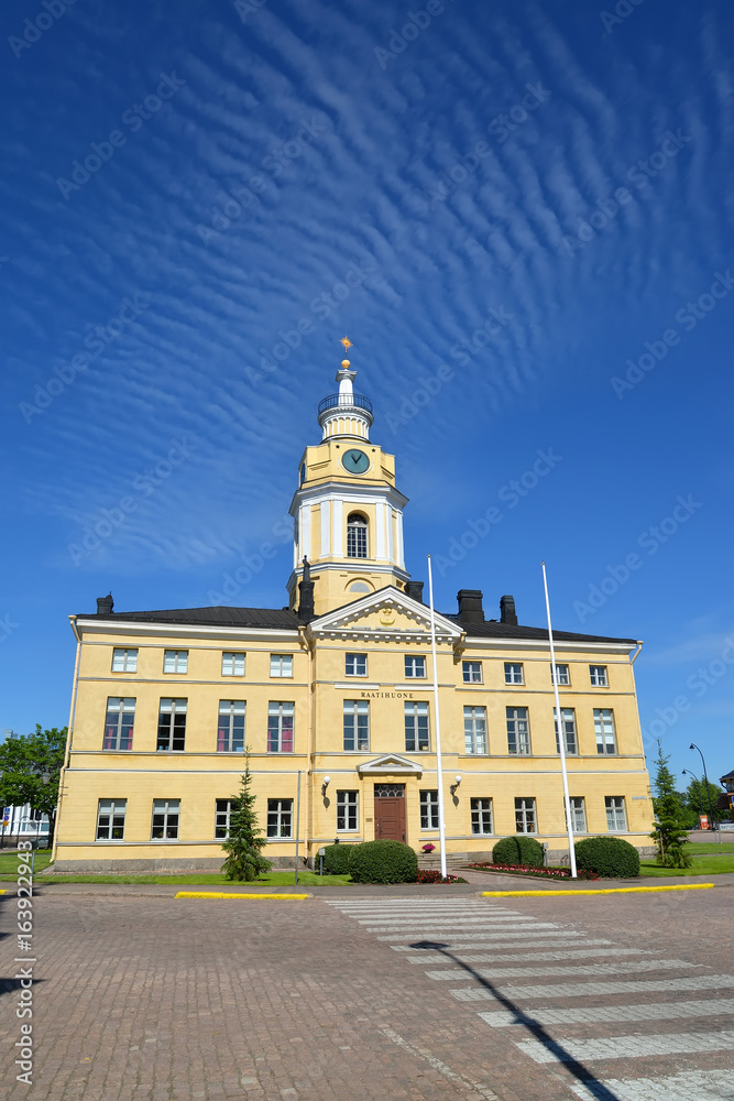City town hall in summer day. Hamina, Finland