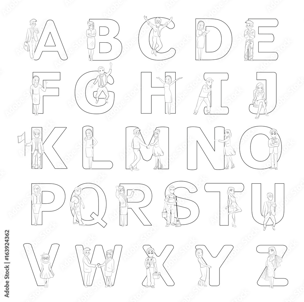 Cartoon icons set of sketch little people with letters. Doodle cute workers with alphabet. Hand drawn vector illustration for education design.
Cartoon icons set of sketch little people with letters. Doodle cute workers with alphabet. Hand drawn vector illustration for education design.