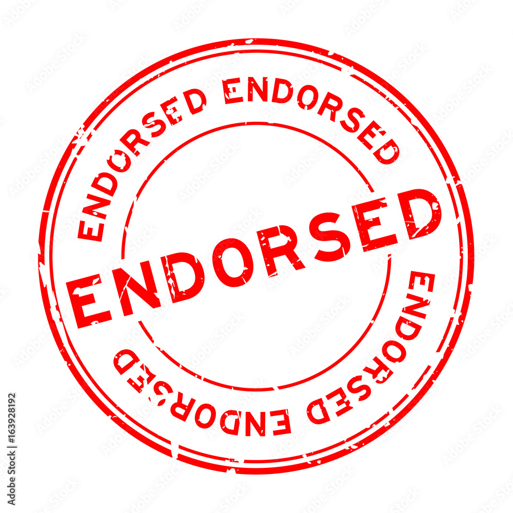 Grunge red endorsed round rubber seal stamp on white background Grunge red endorsed round rubber seal stamp on white background