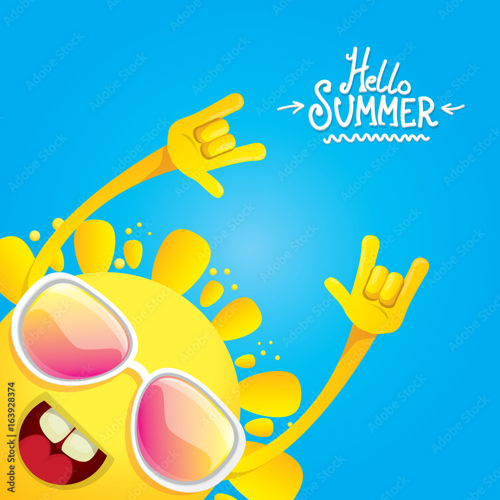 hello summer rock n roll poster. summer party hello summer rock n roll poster. summer party