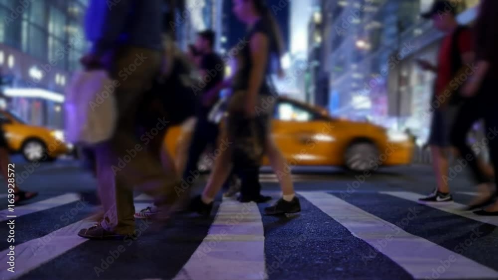 Crowds of People Walking in the City Streets. Pedestrians Commuting Background Crowds of People Walking in the City Streets. Pedestrians Commuting Background