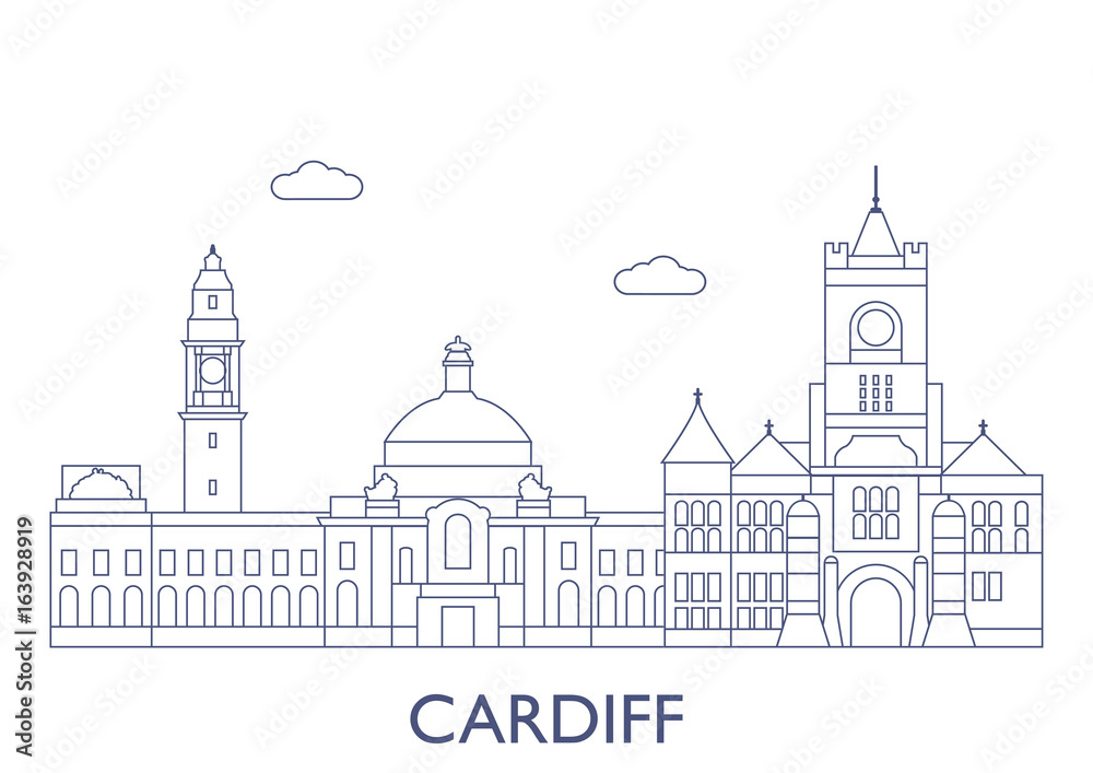 Cardiff. The most famous buildings of the city