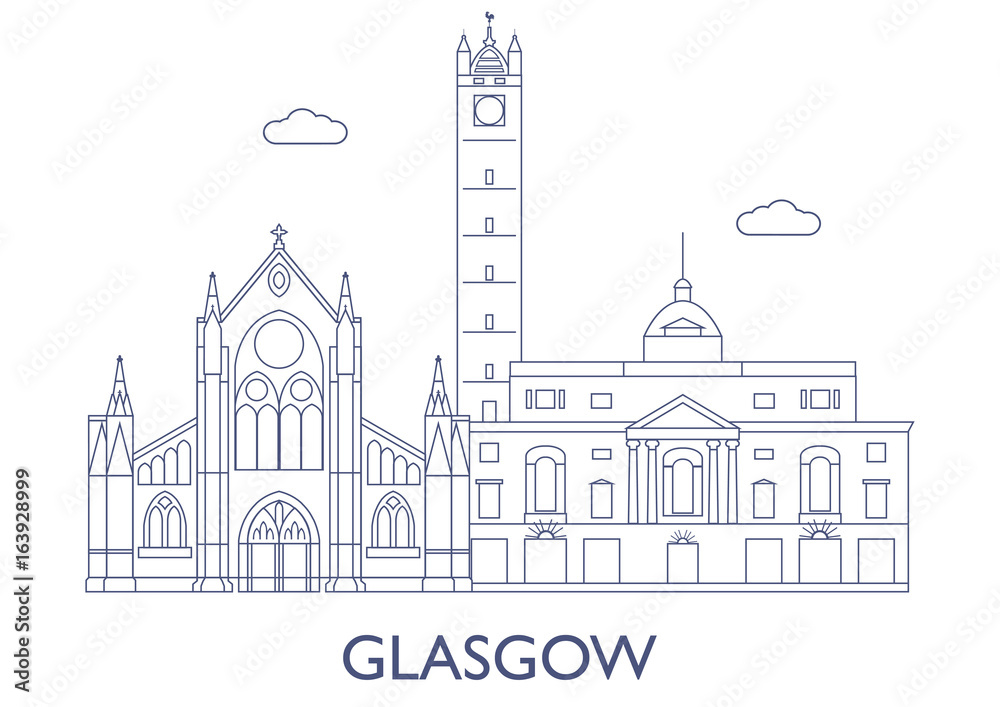 Glasgow. The most famous buildings of the city