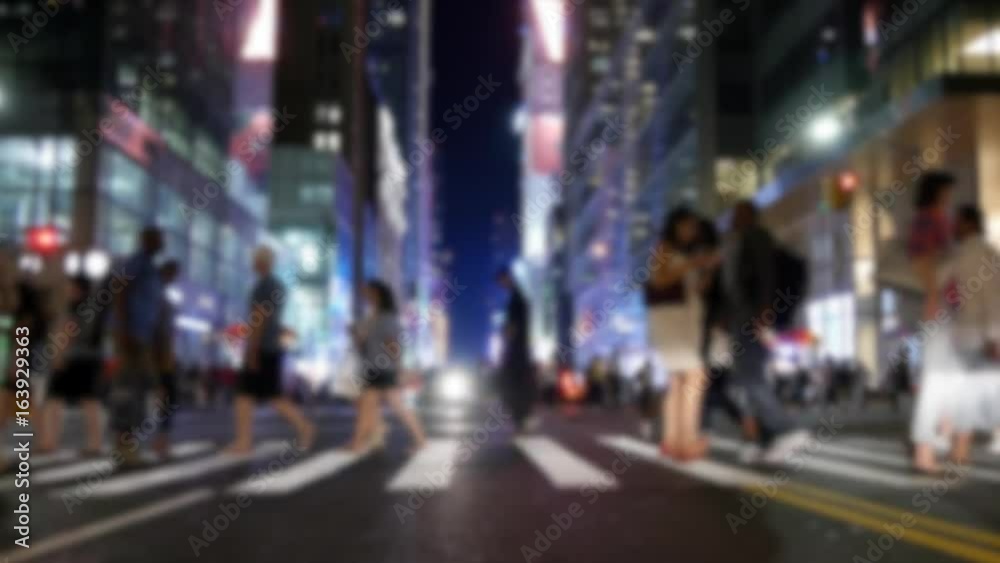 Crowds of People Walking in the City Streets. Pedestrians Commuting Background