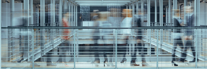 Busy employees of business company