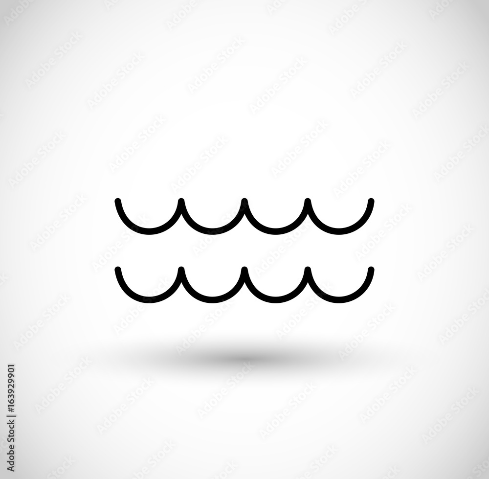 Thin line water wave icon vector Thin line water wave icon vector